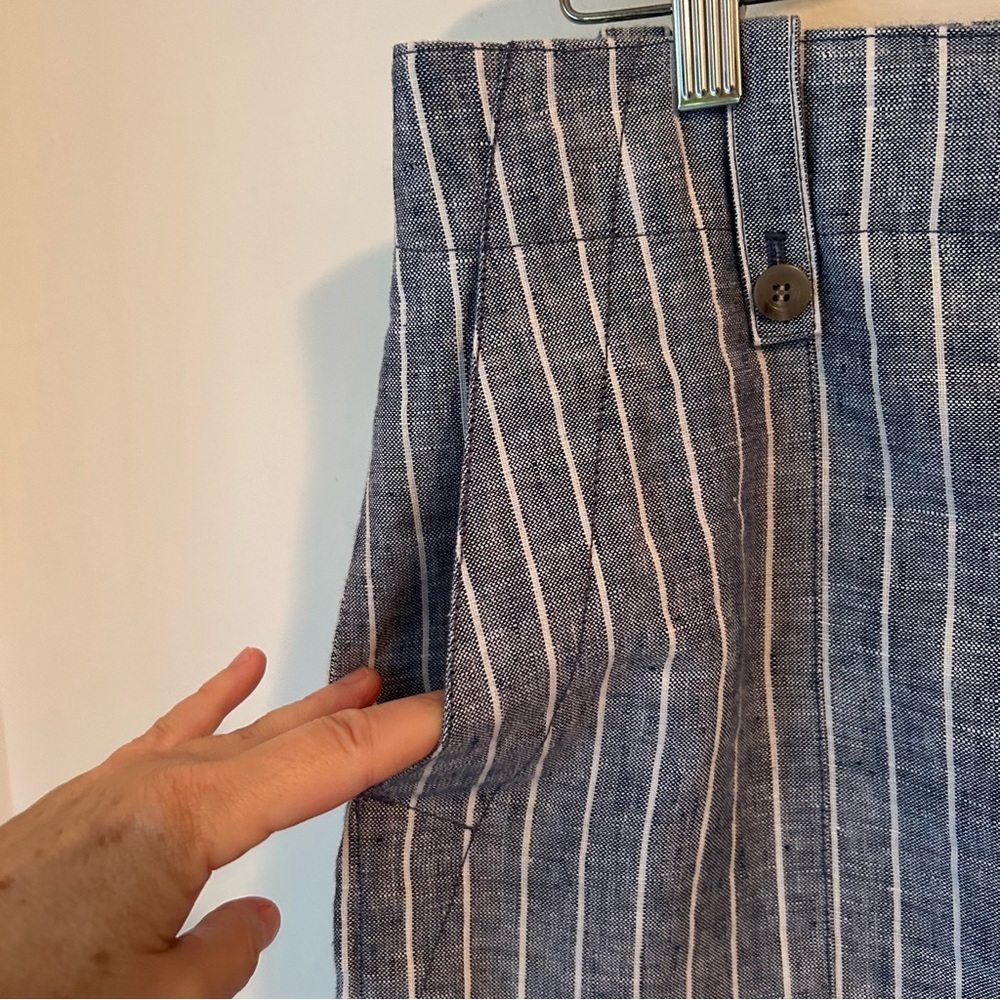 J. Crew Blue & White Striped Pencil Skirt - Picture 9 of 12